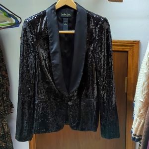 London Jean Black Sequin Blazer